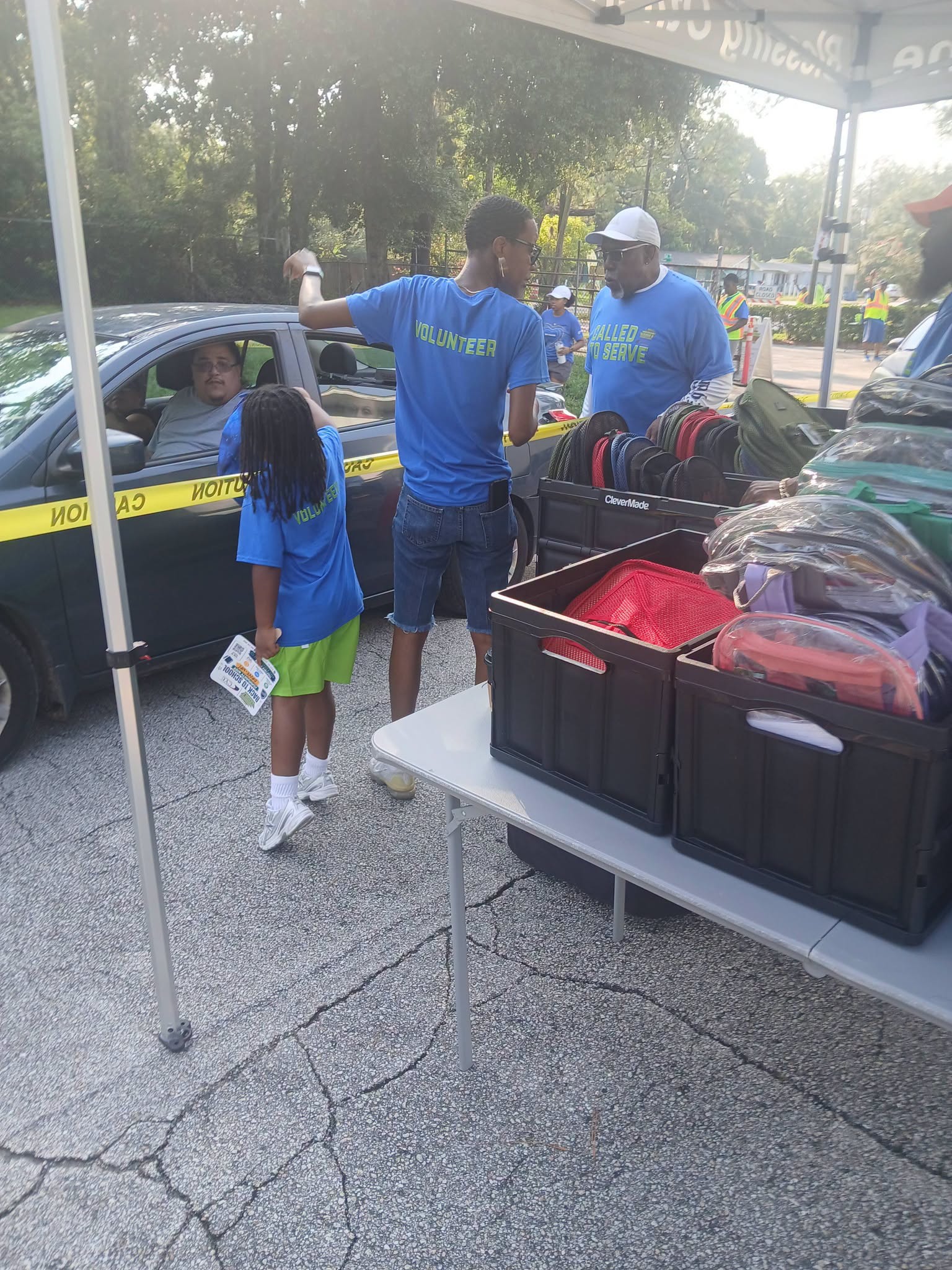 Back to School Drive-Up — Volunteers Serving Families Curbside